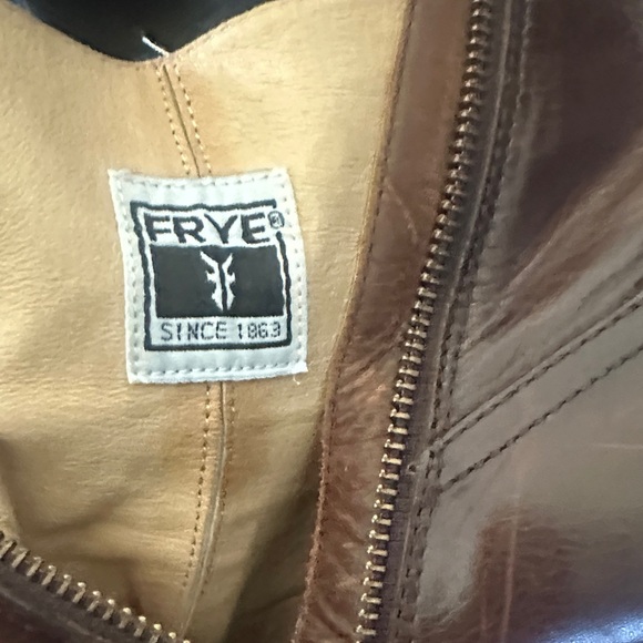 Frye Rich Brown Leather Heeled Boots - Picture 5 of 6